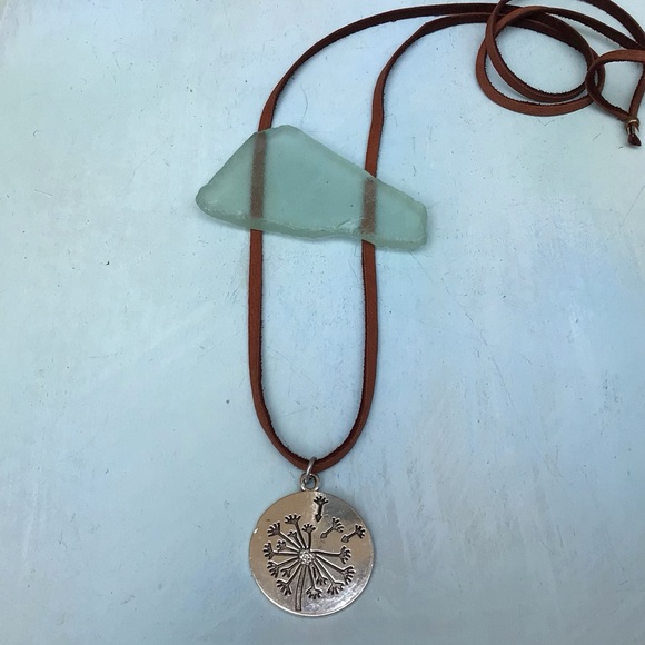 Dandelion Leather Cord Sundance Charm Necklace Sale - Picture 6 of 8